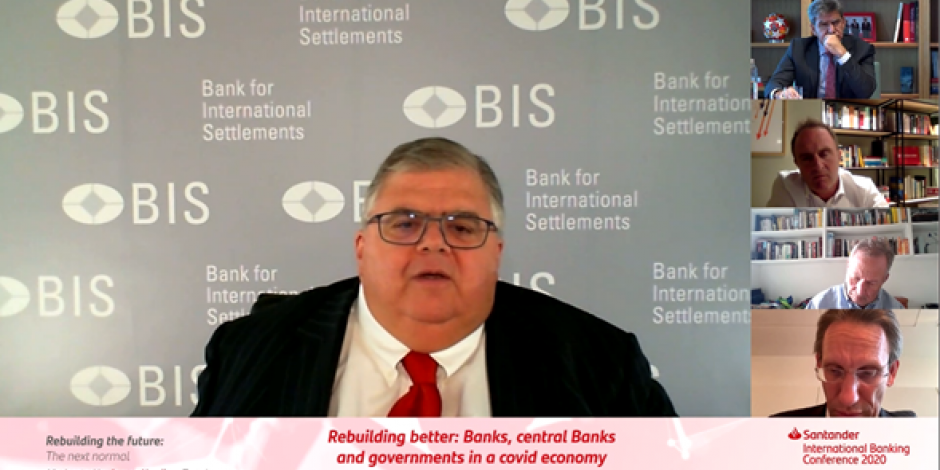 El gerente general del Banco de Pagos Internacionales, Agustín Carstens, durante la Conferencia Internacional de Banca, organizada por Santander.
