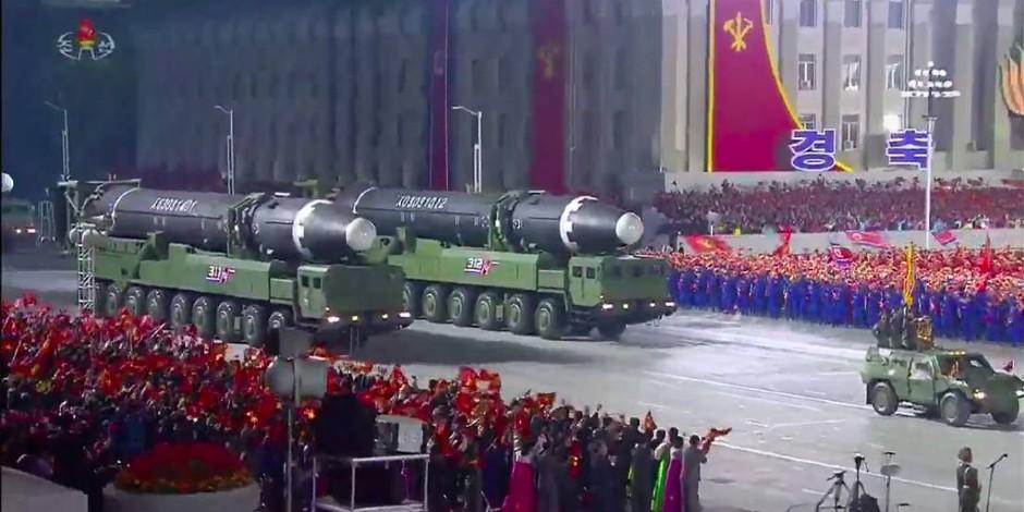 El gigantesco misil balístico intercontinental de Corea del Norte.