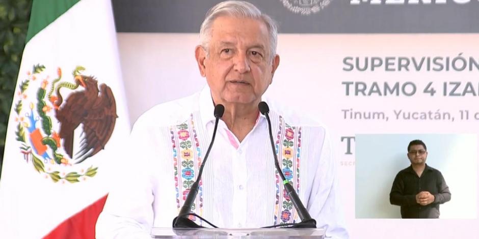 El presidente desde Tinum, Yucatán.