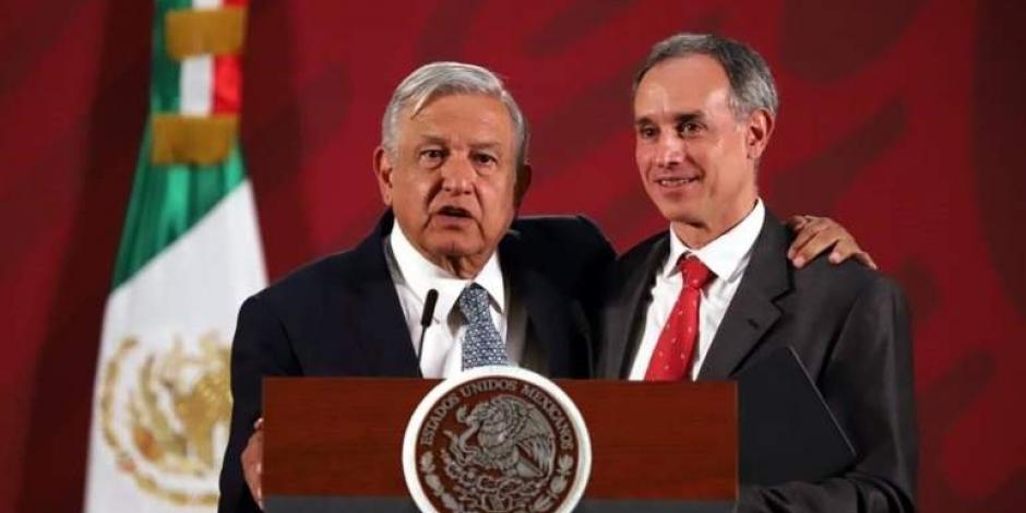 El presidente Andrés Manuel López Obrador y el subsecretario de Salud, Hugo López-Gatell.
