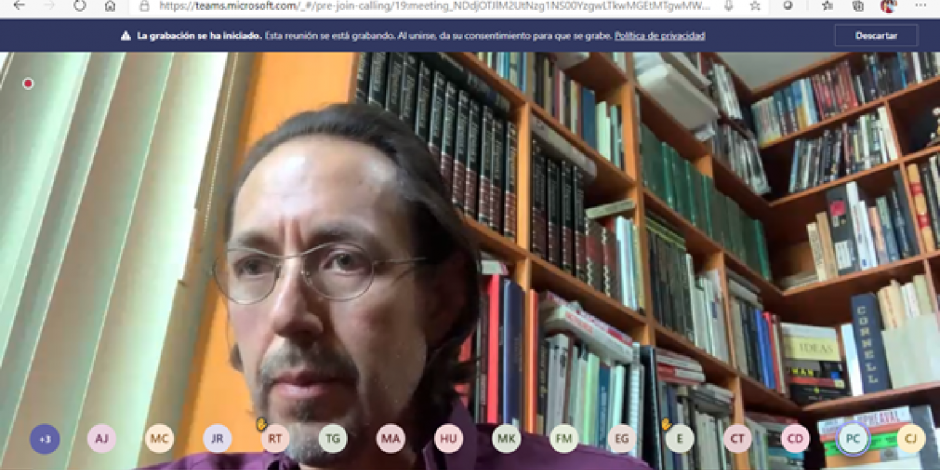 El director general Adjunto de Investigación de Inegi, Gerardo Leyva Parra, en videoconferencia.