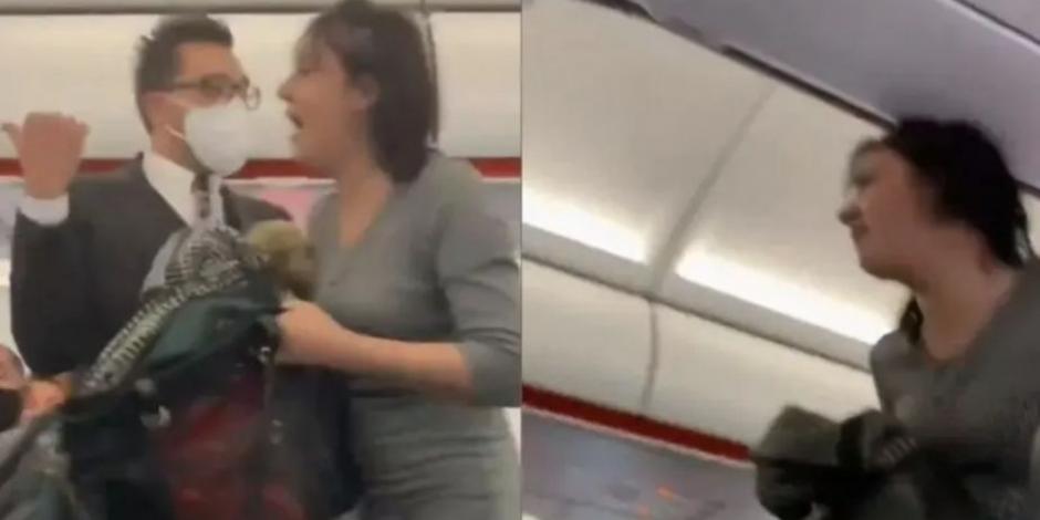 Mujer tose sobre pasajeros de avión y la corren por no usar cubrebocas