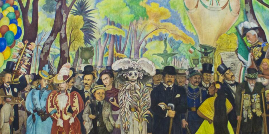 Detalle de “Sueño de una tarde dominical en la Alameda Central”, de Diego Rivera