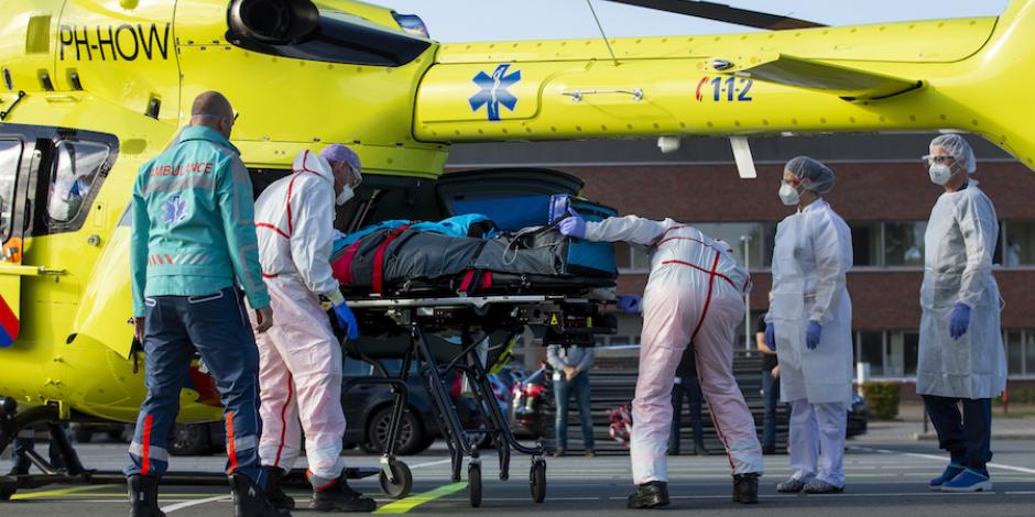 Un enfermo de Covid fue trasladado ayer en helicóptero de Holanda a Alemania