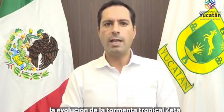 El gobernador Mauricio Vila, en un mensaje a la población por el paso de la tormenta Zeta