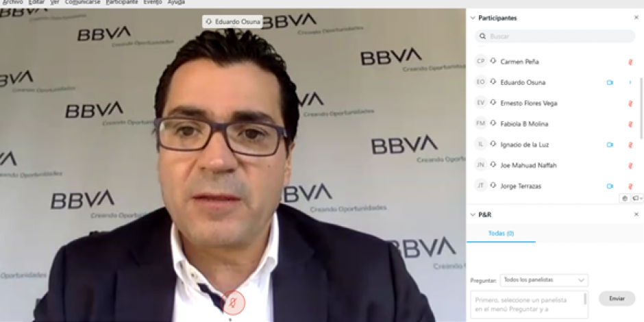 l vicepresidente y director general de BBVA México, Eduardo Osuna, en conferencia virtual.