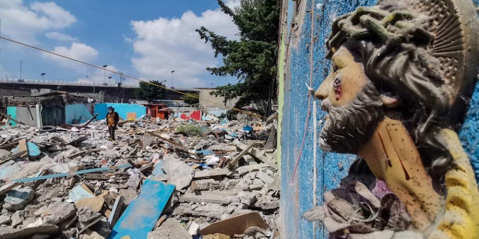 Escena de los escombros en el legendario barrio de Tacubaya, donde vivían 185 familias, en octubre pasado.