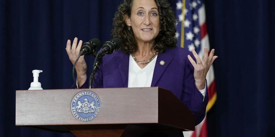 La secretaria de Estado de Pensilvania, Kathy Boockvar, dio una conferencia de prensa este jueves 5 de noviembre.