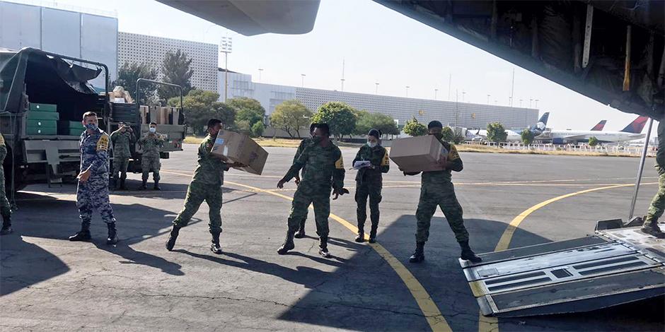 La FAM trasladó siete toneladas de equipo médico a Chihuahua.