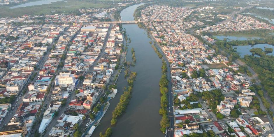 Vista aérea de Villahermosa, Tabasco.