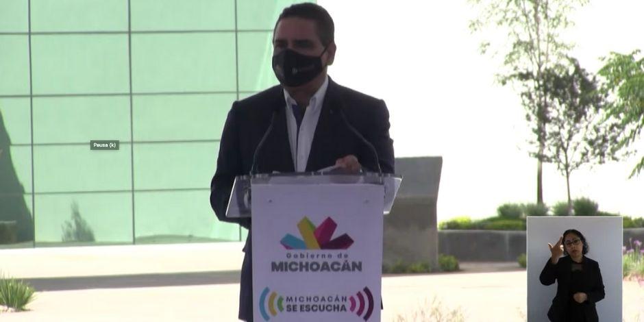 El gobernador de Michoacán, Silvano Aureoles, el 12 de noviembre de 2020.