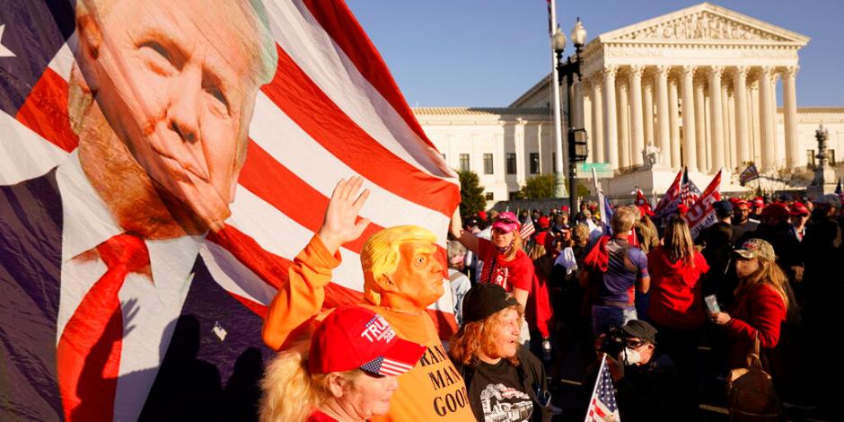Simpatizantes de Donald Trump se manifiestan este sábado en Washington, D.C.