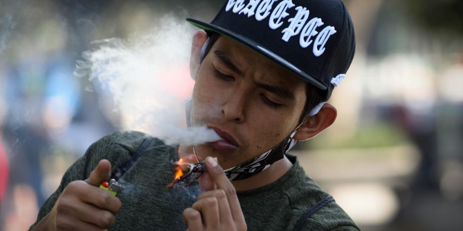 Manifestante a favor de la legalización de la mariguana