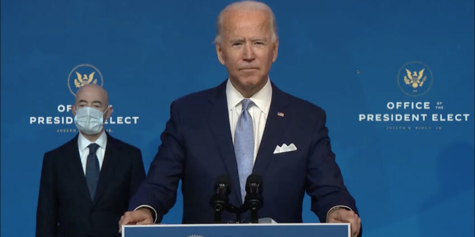 El presidente electo, Joe Biden, dio un mensaje sobre el proceso de transición en Estados Unidos.