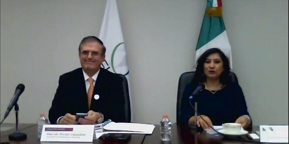 El Canciller Marcelo Ebrard y la Secretaria de la Función Pública, Irma Erendira Sandoval
