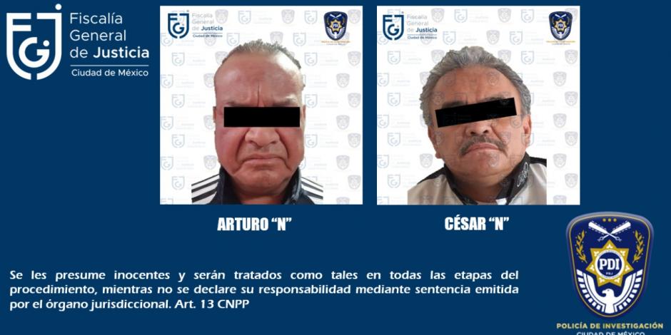 Arturo "N" fue aprehendido en la colonia Santa Cruz en la alcaldía Xochimilco, el otro sujeto fue arrestado en Guanajuato.