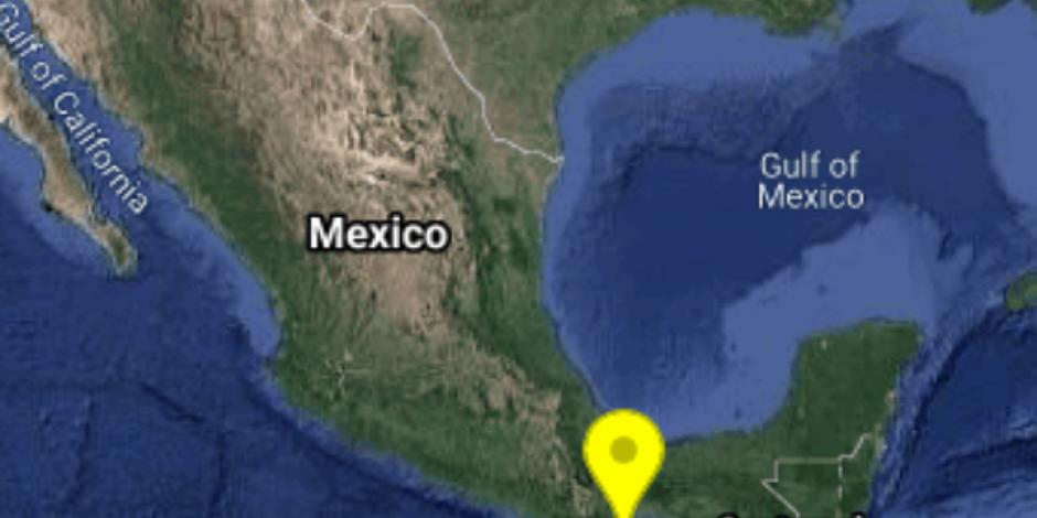 Sismológico Nacional muestra la zona del epicentro del sismo de este martes.