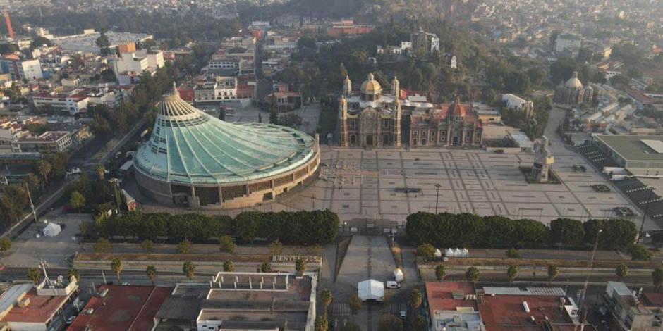 Fotografía aérea de la Basílica de Guadalupe compartida por el Presidente de México.