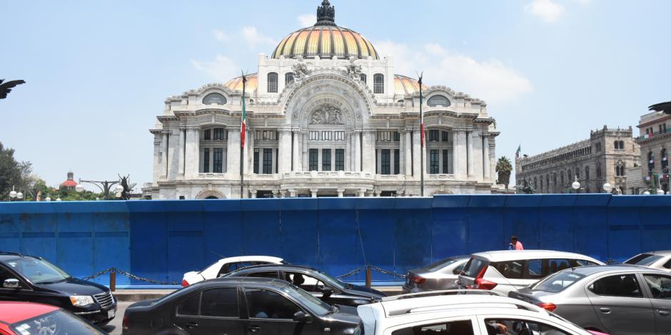 El Palacio de Bellas Artes, cercado durante el día de su reapertura, el pasado 3 de septiembre.