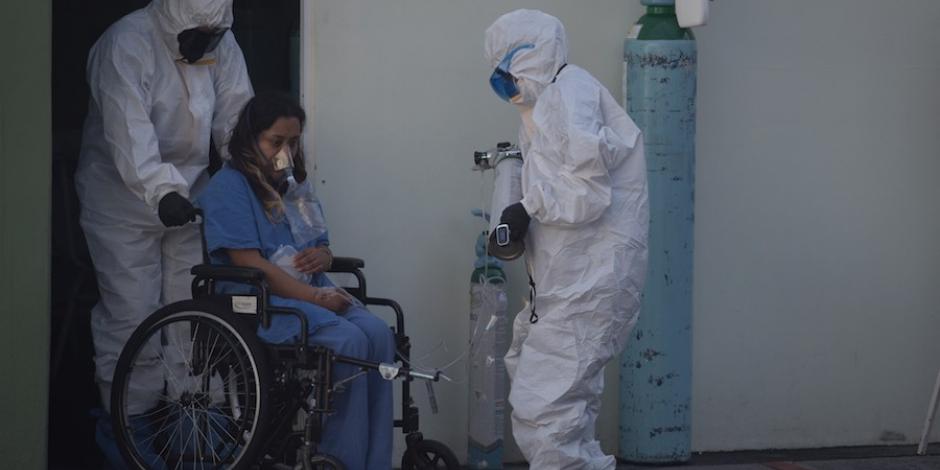 Una mujer con Covid-19, ingresada a la Unidad Operativa de Hospitalización Temporal Covid-19 El Chivatito, de la Sendena, el pasado 24 de diciembre.