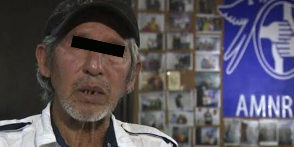 Lus "N", de 74 años, padre de la niña Fátima Cecilia, secuestrada y asesinada en febrero de 2020