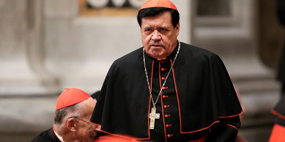 El cardenal emérito Norberto Rivera Carrera fue hospitalizado por COVID-19.