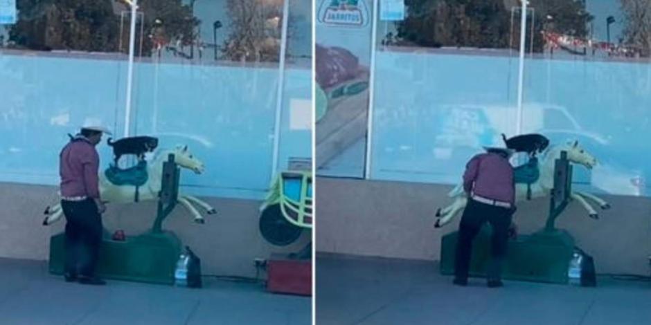 TikTok: Hombre sube a su perrito a un "caballito" y se vuelve viral (VIDEO)