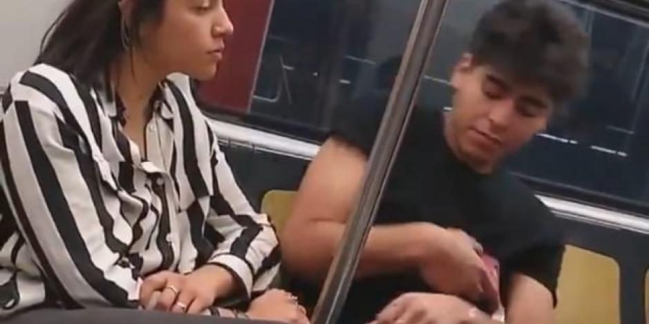 Usuario se niega a usar cubrebocas en el Metro