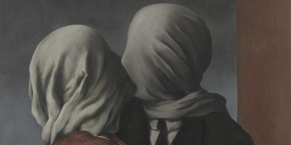 René Magritte, Los amantes, óleo sobre tela, 1928.