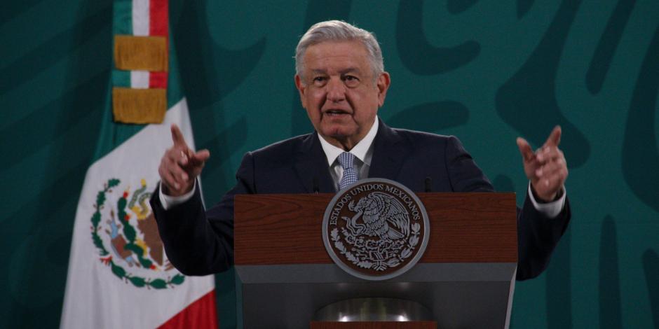 AMLO, durante la conferencia matutina donde afirmó que en el extranjero ya no se habla de corrupción y violencia ocurrida en México.