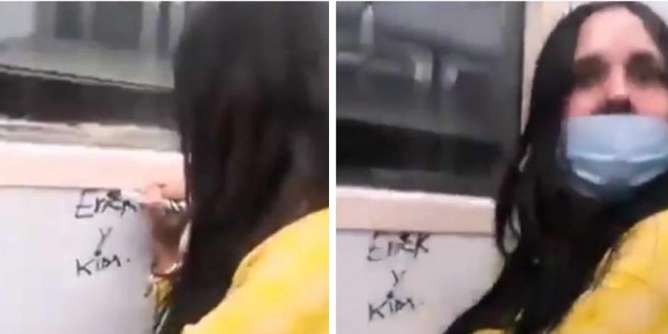 Microordenador teléfono traqueteo VIDEOS: Surge "Lady Rayones" por pintar un vagón del Metro de CDMX