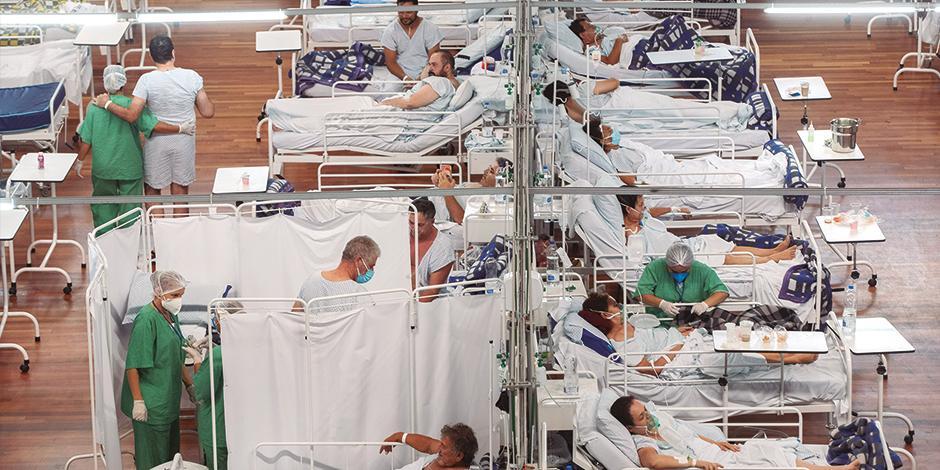 Pacientes en un hospital habilitado a las afueras de Sao Paulo, el 4 de marzo.