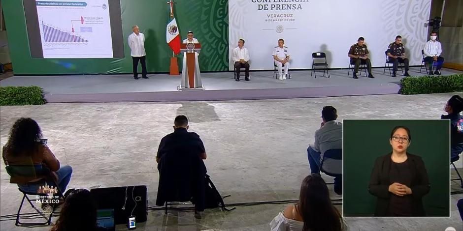 El informe de seguridad nacional se dio este viernes 19 de marzo desde Veracruz.