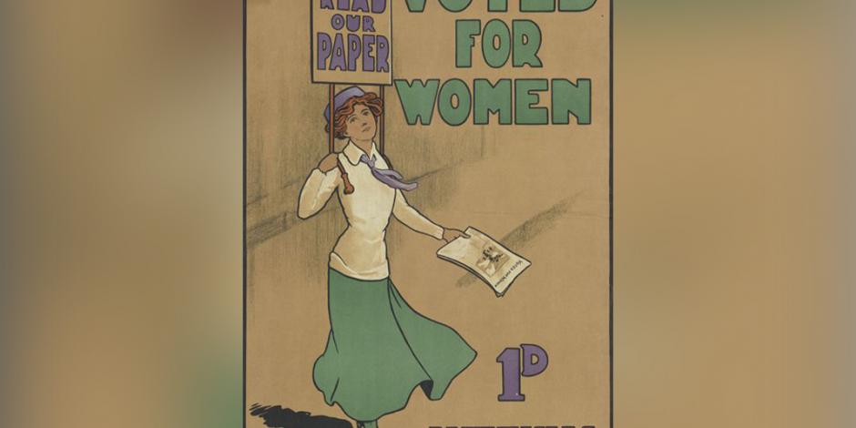 Hilda Dallas, cartel para el movimiento sufragista, 1909.