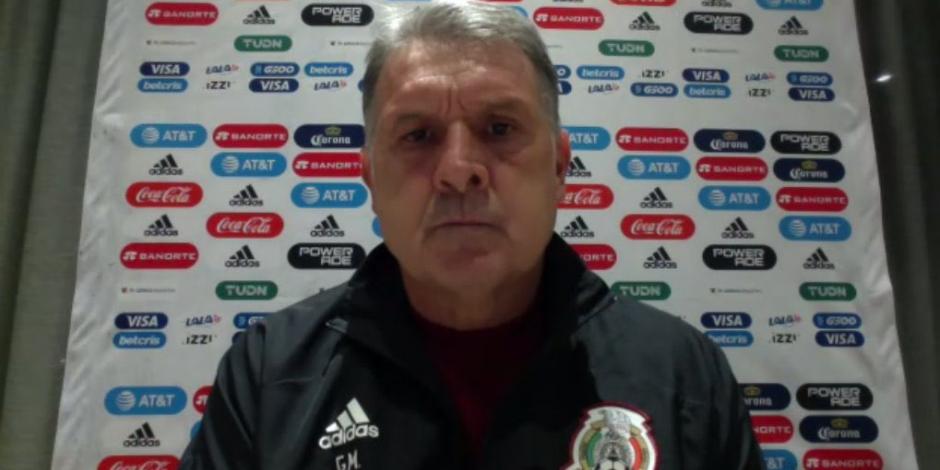 "Tata" Martino en la conferencia de prensa de la Selección Mexicana
