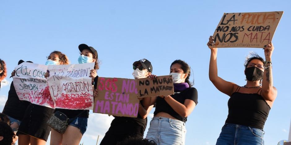 Colectivas repudian el crimen, en Campeche, ayer.