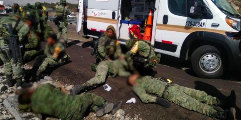 El accidente en la autopista Puebla-Orizaba dejó 20 militares lesionados.