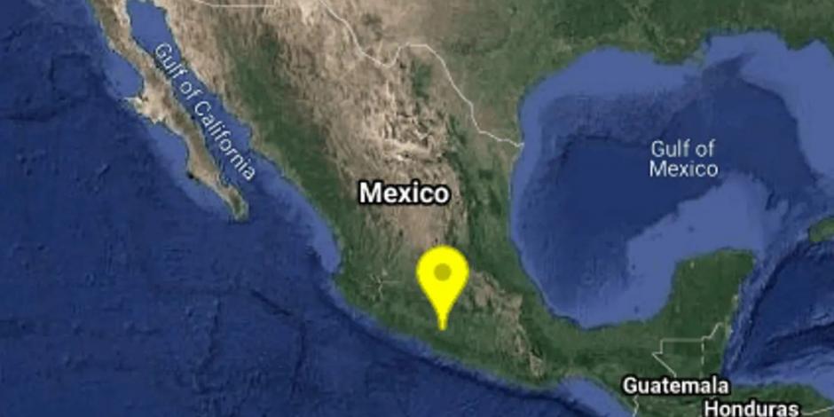 El sismo se registró al suroeste en Ciudad Altamirano, Guerrero, al rededor de las 20:19 horas.