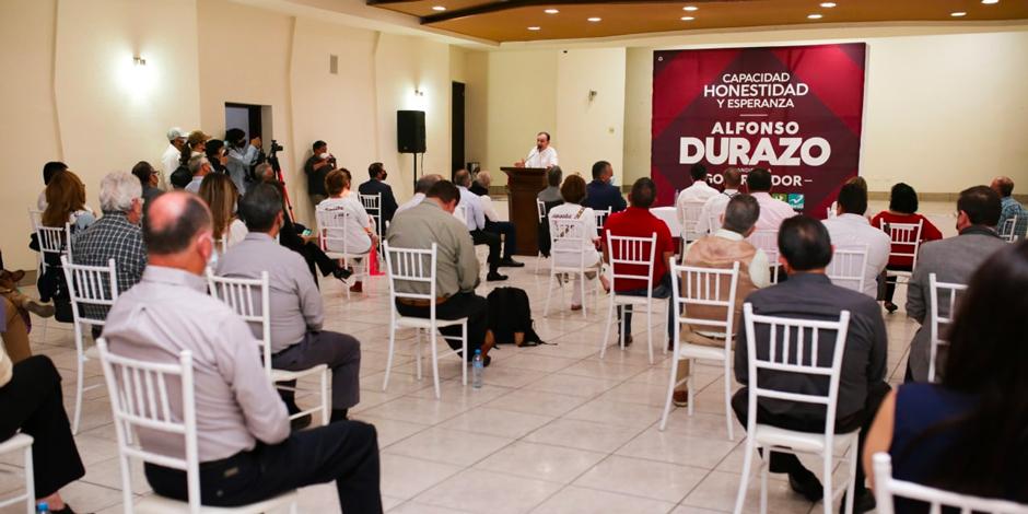 Alfonso Durazo adelantó que de ganar la gubernatura de Sonora, su administración creará un corredor fiscal Guaymas-Nogales.