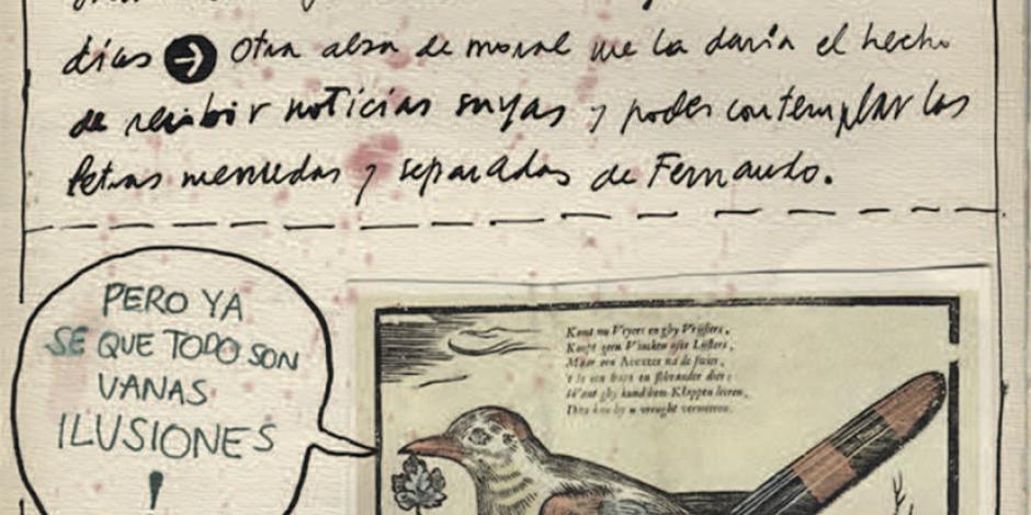 Vicente Rojo, Carta collage para "Fernando y Georgina" Benítez, detalle.