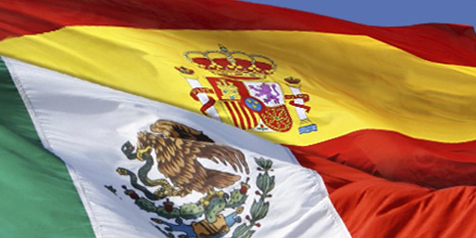 Banderas de México y España ondean juntas.