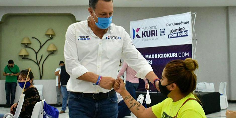 Mauricio Kuri González, candidato a la gubernatura del estado de Querétaro por el PAN en candidatura común con el partido Querétaro Independiente.