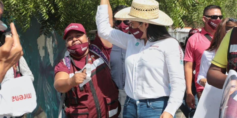 Indira Vizcaíno, candidata de Morena y Nueva Alianza a la gubernatura de Colima