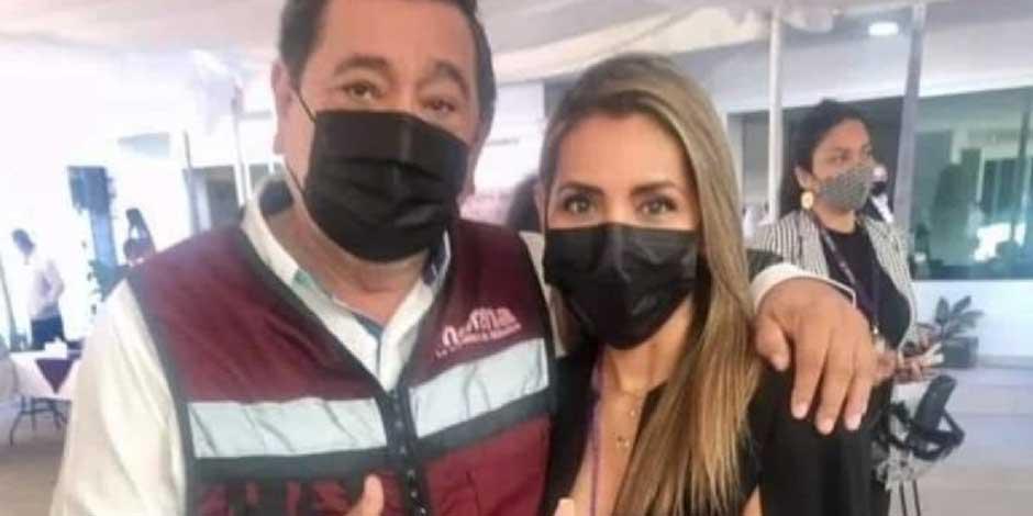 El ex candidato morenista, Félix Salgado, con su hija Evelyn, candidata por Guerrero