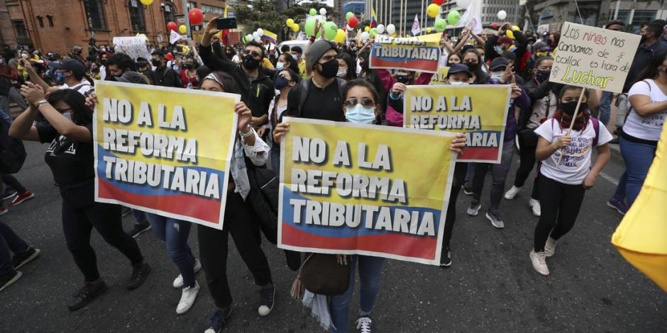 En Colombia hay manifestaciones contra reforma tributaria