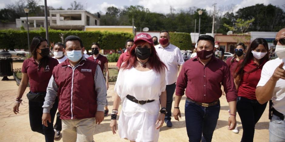 La alcaldesa con licencia, Layda Sansores, en Campeche.