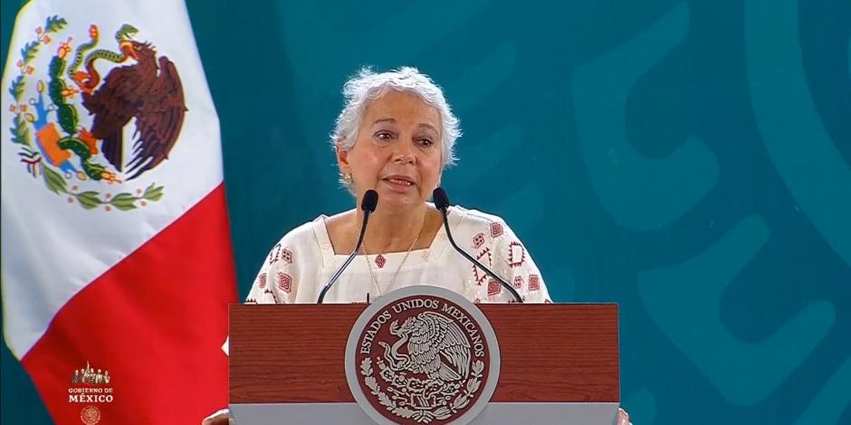 Olga Sánchez Cordero, secretaria de Gobernación, se refirió a las pasadas elecciones del 6 de jjunio.