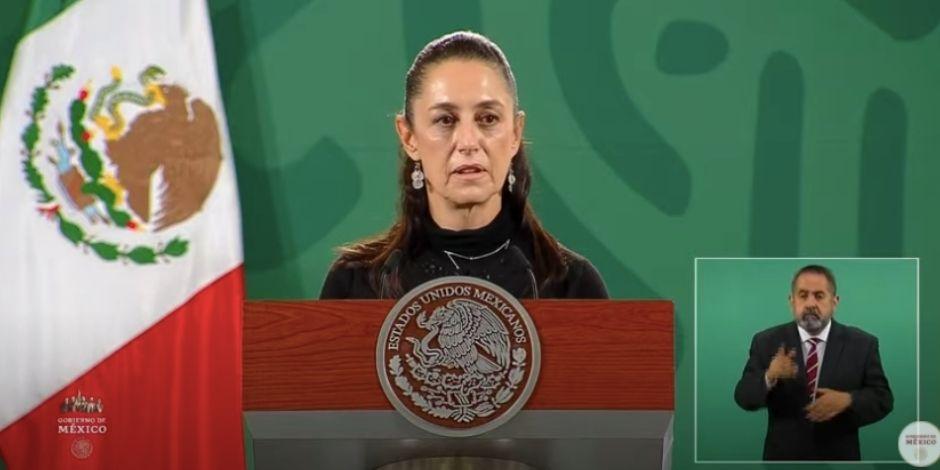 Claudia Sheinbaum, jefa de Gobierno, estuvo ayer en la conferencia de prensa del Presidente Andrés Manuel López Obrador.