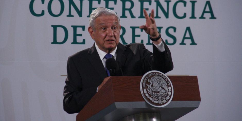 El Presidente Andrés Manuel López Obrador en su tradicional conferencia de prensa.