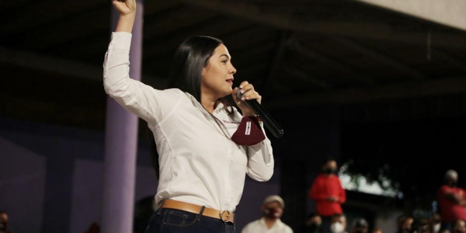Indira Vizcaíno, candidata de Morena y Nueva Alianza a Gobernadora.